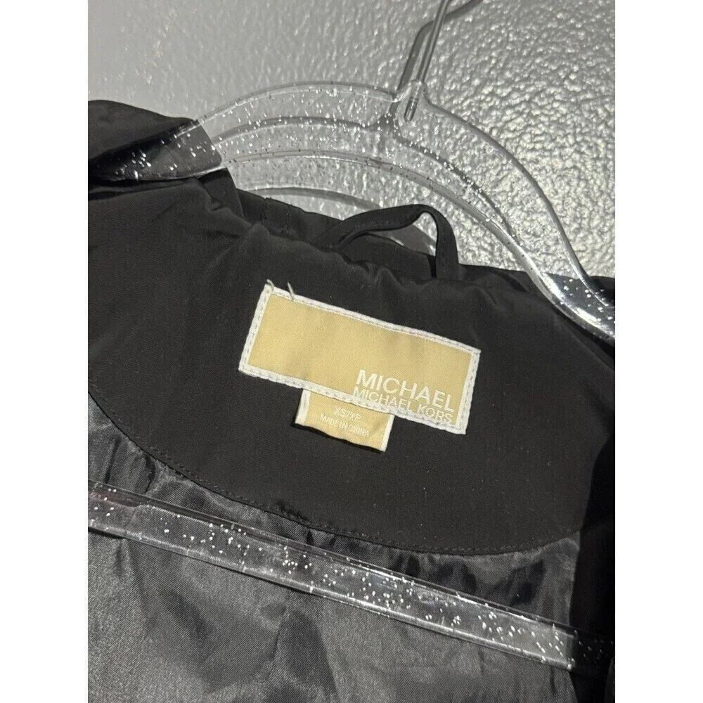 Michael Kors Trench COAT Black Double Breasted SZ XS